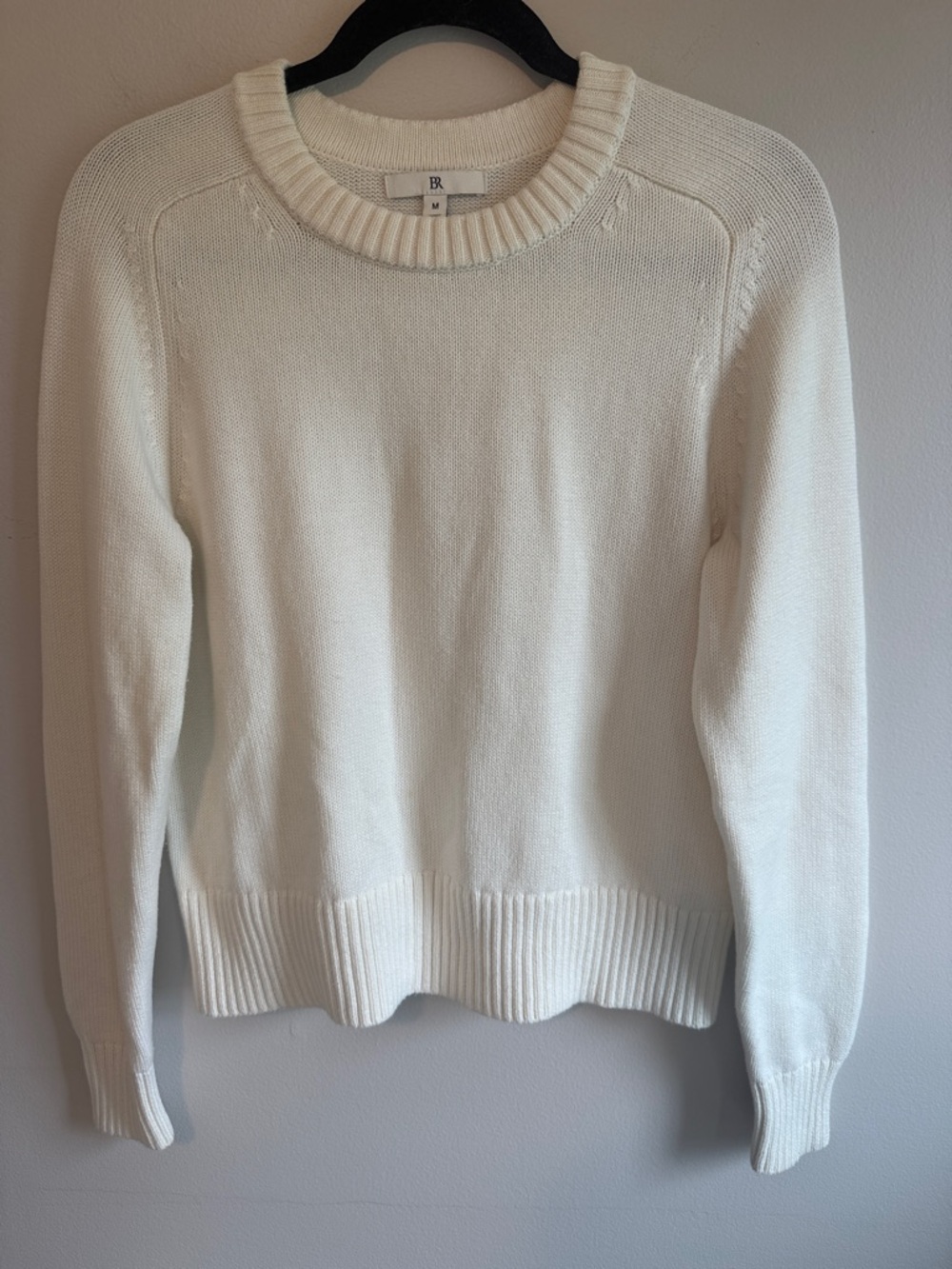 Banana Republic Cream Crewneck Cotton/Silk Sweater, size PM